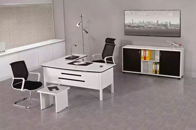 Luxus Büro Set Arbeitszimmermöbel Eckschreibtische Office Möbel Holz