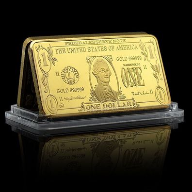 George Washington/ US Präsident/ One Dollar Medaille/ vergoldet USA042412