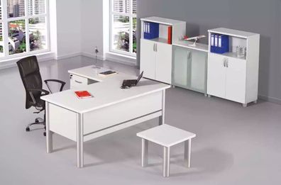 Helle Kanzlei Möbel Büro Einrichtung Tisch Couchtisch Aktenschrank 3tlg