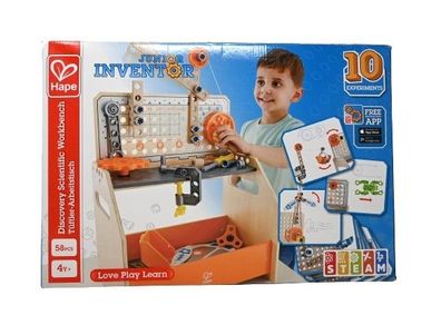 Hape Junior Inventor Tüftler-Arbeitstisch Experimentierset, Mint-Spielzeug, * unv