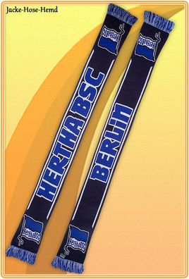 Hertha BSC Berlin Blau Weiss Schal Fanschal Glitzereffekt Logo Fahne NEU