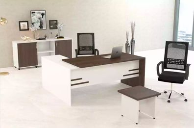 Weißes Büro Set Luxus Arbeitszimmer Einrichtung Komplettes Set 3tlg