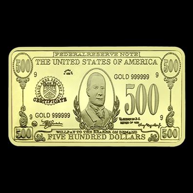500 USA Dollar / Medaillen Barren/ vergoldet USA042415