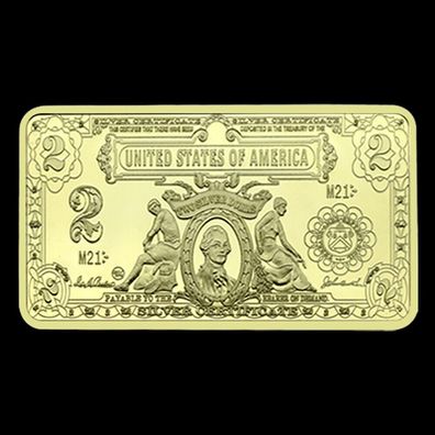 2 USA Dollar / Medaillen Barren/ vergoldet USA042416