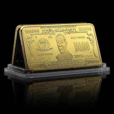 100000 Dollar/ USA Medaillen Barren/ vergoldet USA042417
