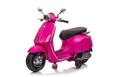 Elektro Kinder Motorrad Vespa Sprint mit Lizenz 1x25W 6V 4Ah Motorroller kind Pink