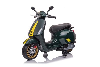 Elektro Kinder Motorrad Vespa Sprint mit Lizenz 1x25W 6V 4Ah Motorroller Kind Grün