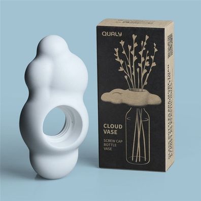 Schraubverschluss Vase Wolkenvase Flaschenvase Qualy Weiß Wolke für Flasche