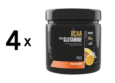 4 x Maxler BCAA + Glutamine (300g) Orange