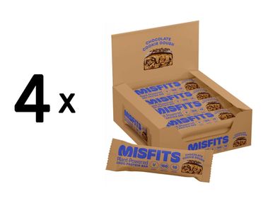 4 x Misfits Vegan Protein Bar (12x45g) Chocolate Cookie Dough