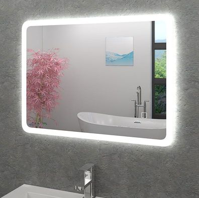 Badspiegel, Badezimmer Spiegel, Leuchtspiegel mit Spiegelheizung 80x60cm...