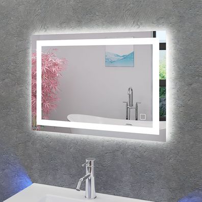 Badspiegel, Badezimmer Spiegel, Leuchtspiegel mit Spiegelheizung 70x50cm...