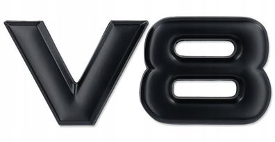 AUDI V8 selbstklebende Plakette 7,8x3,1 cm Schwarz