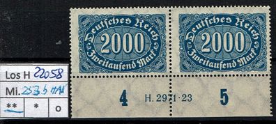 Los H22058: Deutsches Reich Mi. 253 b * * HAN