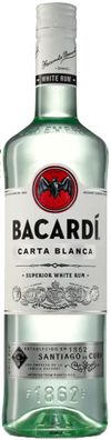 1Ltr. Bacardi Carta Blanca, weißer Rum, 1000ml, 37,5%