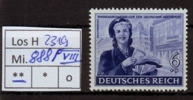 Los H2319: Deutsches Reich Mi. 888 P VIII * *