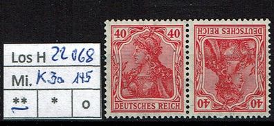 Los H22068: Deutsches Reich Mi. K 3 a * *