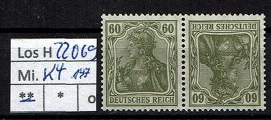Los H22069: Deutsches Reich Mi. K 4 * *