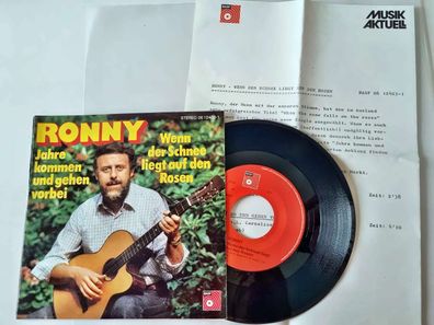Ronny - Wenn der Schnee liegt auf den Rosen 7'' Vinyl Germany PROMO FACTS