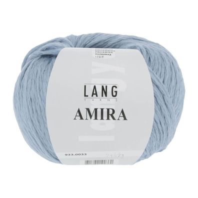 25 % Rabatt: LANG Yarns AMIRA, voluminöses Baumwollgarn, Fb 033 hellblau , 50 g