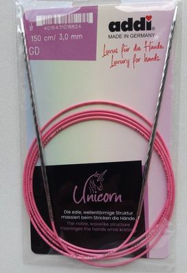 Neuheit: addi Unicorn Rundstricknadeln, 150 cm lang / 3,0 mm