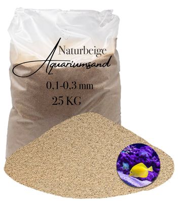 Aquagran® Aquariumsand Aquarienkies beige 25 kg Aquariensand Aquariumkies 0,1-0,3 mm