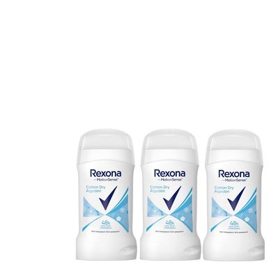 3x40ml Rexona motionSense cotton dry&fresh 48h Deostick Anti-Transpirant