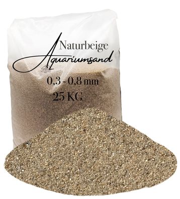 Aquagran® Aquariumsand Aquarienkies beige 25 kg Aquariensand Aquariumkies 0,3-0,8 mm
