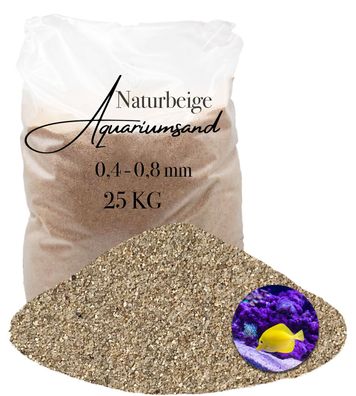 Aquagran® Aquariumsand Aquarienkies beige 25 kg Aquariensand Aquariumkies 0,4-0,8 mm