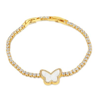 Personality MicroInlaid Diamond Butterfly Copper Bracelet HighGrade Bracelet