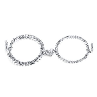 Love Couple Bracelet Personality HeartShaped Titanium Steel