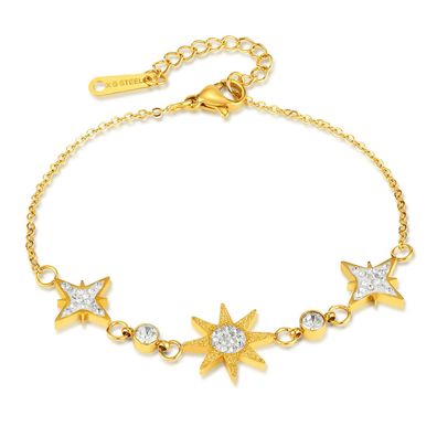 Sense EightPointed Stars Bracelet Personality Stainless Steel Bracelet For Women
