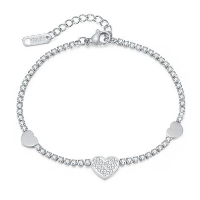 Love Full Diamond Hand Decorated With Temperament Stainless Steel Bracelet Woman