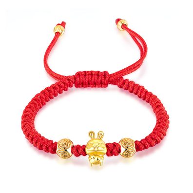 Zodiac Rabbit Chinese Style Red Rope Bracelet