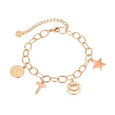 Smiley Star Titanium Steel Bracelet Women's Temperament Watch Cross