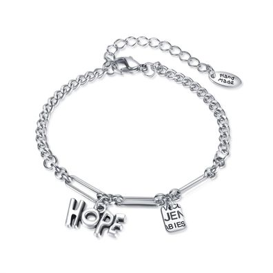 Hope Letter Pendant Cold Style Titanium Steel Bracelet For Women