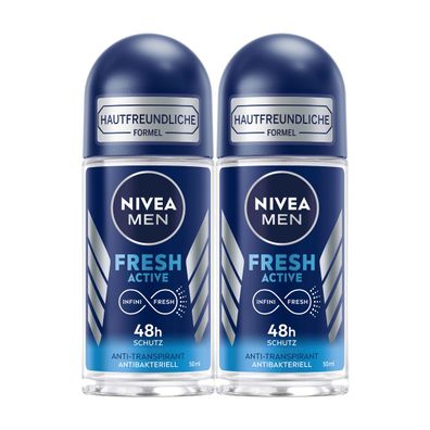 NIVEA Men Deo Roll On Aktive Protect Anti Transpirant 50ml 2er Pack