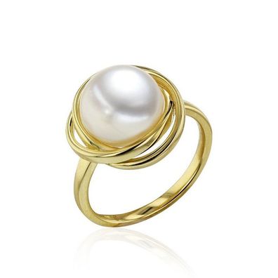 Luna-Pearls - 008.0620 - Ring - Damen - 585 Gelbgold - Süßwasser-Zuchtperle 10-11mm