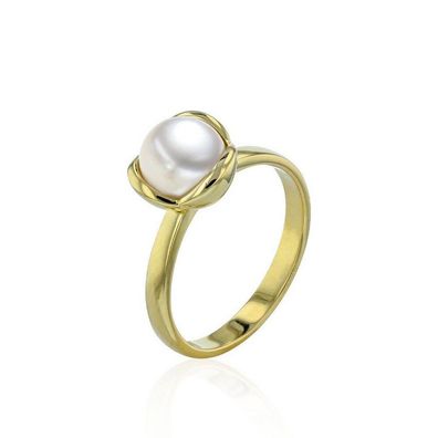 Luna-Pearls - 008.0586 - Ring - Damen - 585 Gelbgold - Süßwasser-Zuchtperle 7-8mm
