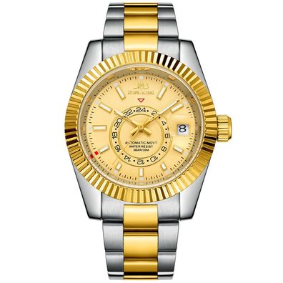 Automatic Mechanical Luminous Steel Band Rose Gold Men's Watch