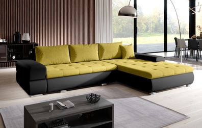 FURNIX BROME Sofa L-Form Eckcouch Schlafsofa Couch Schlaffunktion MA1100-OR40
