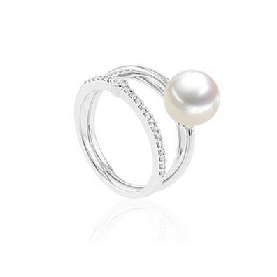 Luna-Pearls - 005.1022 - Ring - Damen - 750 Weißgold - Süßwasser-Zuchtperle 9-9.5mm