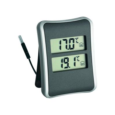 TFA - Digitales Innen-Außen-Thermometer 30.1044 - anthrazit/ silber