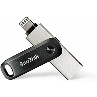 iXpand Go 256 GB (schwarz/ silber, USB-A 3.2 Gen 1, Apple Lightning Connector)