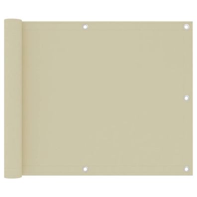 Balkon-Sichtschutz Creme 75x500 cm Oxford-Gewebe