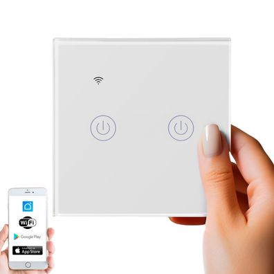 Echos Wlan Smart Touch Lichtschalter Glas 2.4GHz TouchSchalter Smart Life App ...