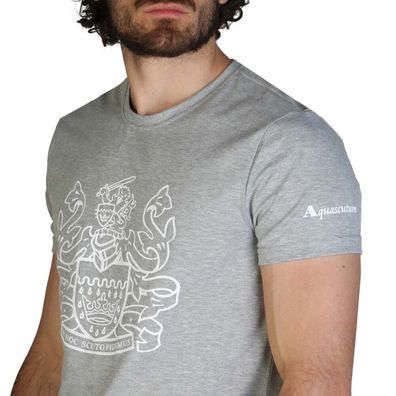 Aquascutum - Bekleidung - T-Shirts - QMT002M0-09 - Herren - darkgray, white