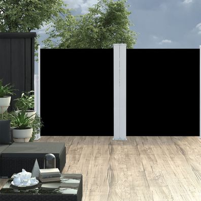 Ausziehbare Seitenmarkise Schwarz 140 x 600 cm