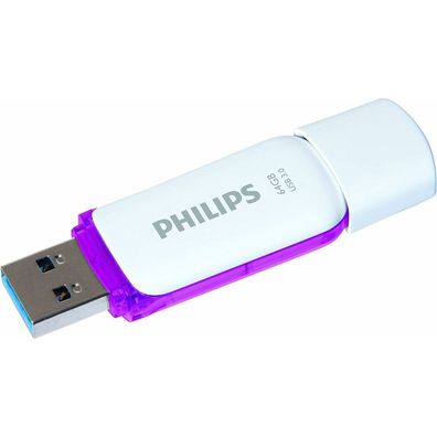 Philips USB-Stick Snow lila, weiß 64 GB