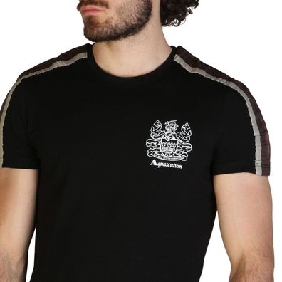Aquascutum - Bekleidung - T-Shirts - QMT017M0-02 - Herren - black, saddlebrown